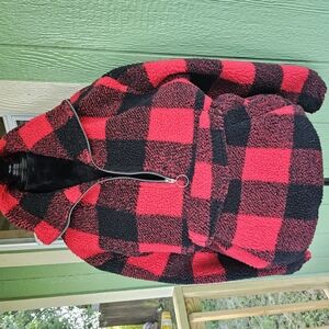 Plaid Red and Black Kids Jacket